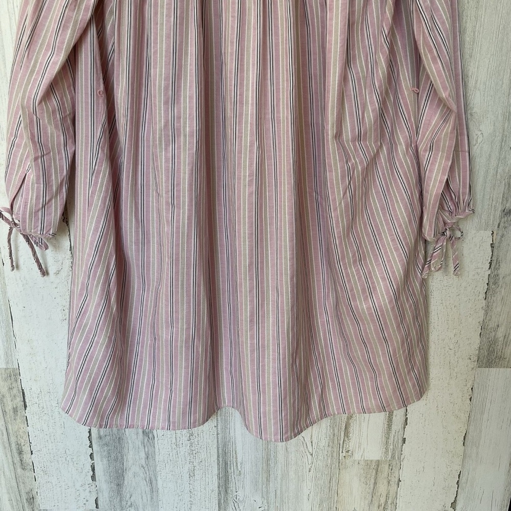J. Crew Re-Imagined Alma Pink Striped Beach Boho Cotton Dress Womens Size L-XL - Picture 9 of 14